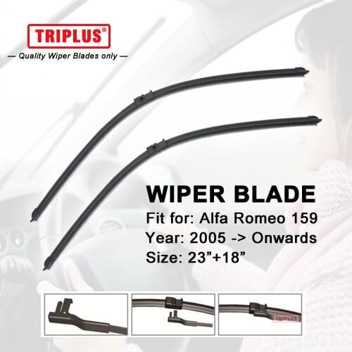 Wiper Blade for ALFA ROMEO 159 (2005-onwards) 1 set 23"+18",Flat Aero Windscreen Wiper,Boneless Windshield Soft Wiper Blades