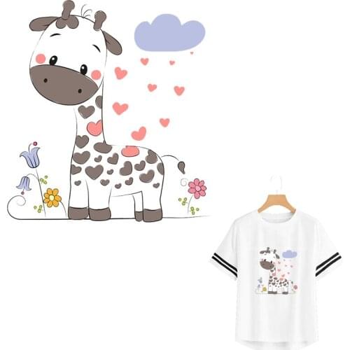 Cute Little Deer Patch Iron On Heat Transfer Stickers Iron On Diy Accessory Fashion Clothes Stickers Child Thermal Stickers