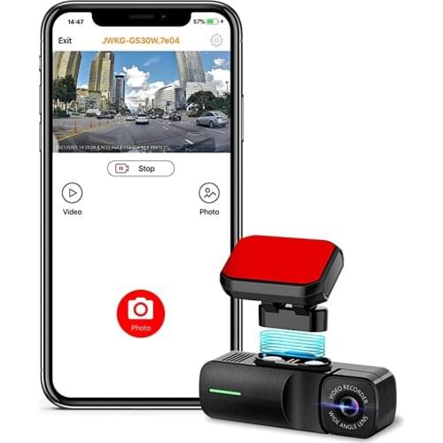 JWKG Mini HD driving recorder 1080P magnetic bracket wifi interconnection loop recording built-in GPSG-sensor car dvr for car