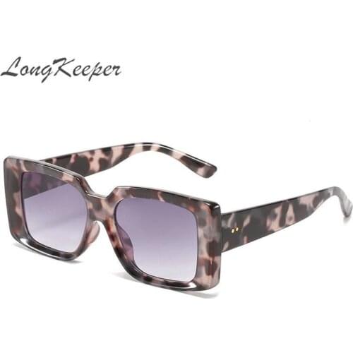 LongKeeper Ins Popular Fashion Square Sunglasses Women Vintage Men Brand Designer Eyewear Floral Sun Glasses Ocolus UV400