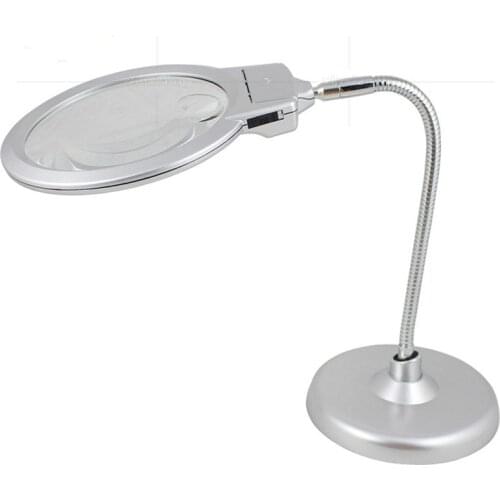 130mm Large Size Led Light High-End Bench Magnifiers Flexible Metal Tubing Can Be Bent Lamp Magnifying Glass