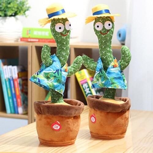 Dancing Cactus Toy Mini Electronic Shake Plush with Song Early Childhood Education Toy for Children