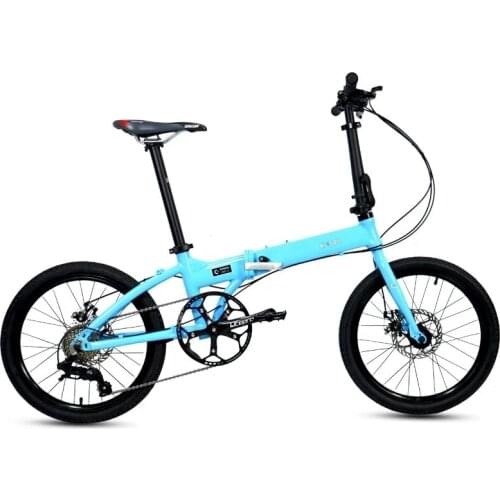 20 Inch Aluminum Alloy Foldable Bicycle Women Men 8 Speeds Disc Brake Lightweight Portable Small Wheel Adult Children Bike