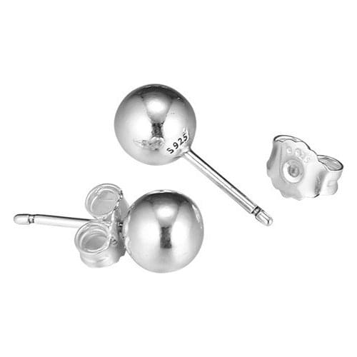 Classic Beads Stud Earrings Fashion 925 Sterling Silver Earrings for Women Charm Jewelry Small Round Ball Shape Girls Earrings