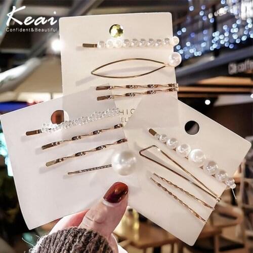 1 Set Fashion Imitation Pearl Hair Clips Women Hair Barrette Hair Pins Handmade Hair Accessories Styling Tools For Girls Gifts
