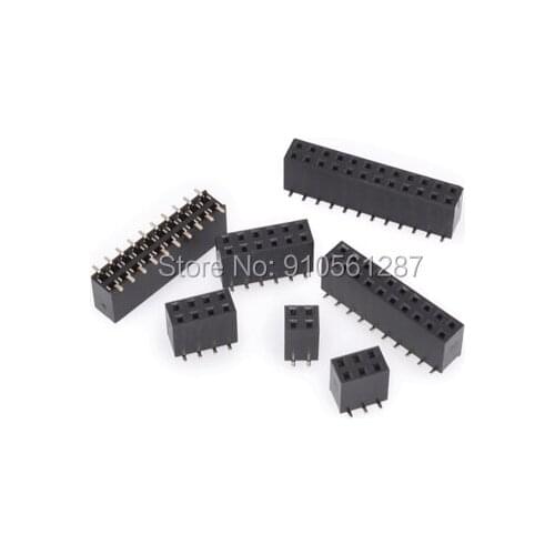 10pcs 1.27MM double row female SMD socket 2*3P/4P/5P/6P/7P/8P/10P/12P/15P/20P/25P/30P/40P/50P 2x40P 2x50P 2x10P 2x6P 2x8P 2x20P