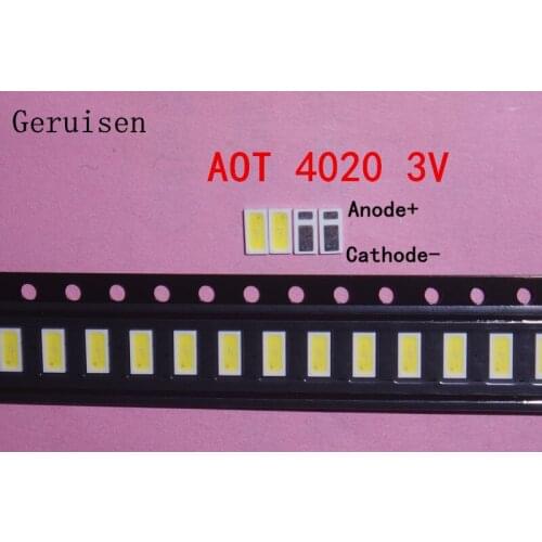 1100piece/lot AOT LED Backlight 0.5W 3V 4020 48LM Cool white LCD Backlight for TV TV Application 4020C-W3C4