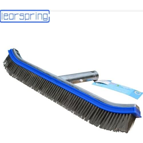 18" Stainless Steel Aluminum back Swimming Pool SPA HOT TUB Pond Algae Wall Brush Pool Cleaning Brush Pool Cleaning Equipment