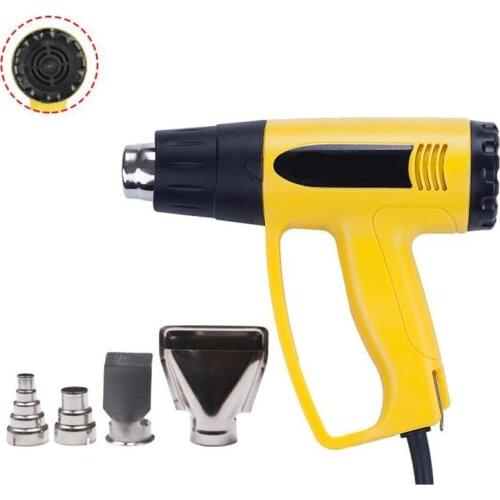 1800W 60-600 Celsius Digital Display Adjusting Temperature Handheld Stepless Thermostat Hot Air Gun Power Tool with 4 Nozzles