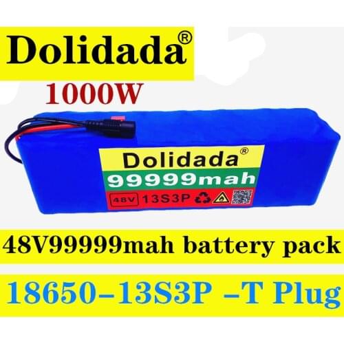 New 48v lithiumion battery 48V99.999Ah 1000w 13S3P Lithium ion Battery Pack For E-bike Electric bicycle battery Scooter with BMS