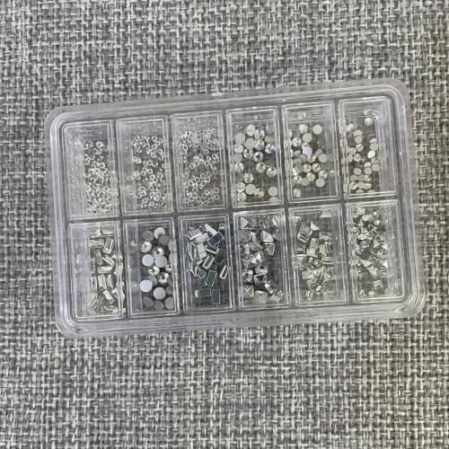 Watch accessories transparent water drill small square center various shapes literal drill mixed box