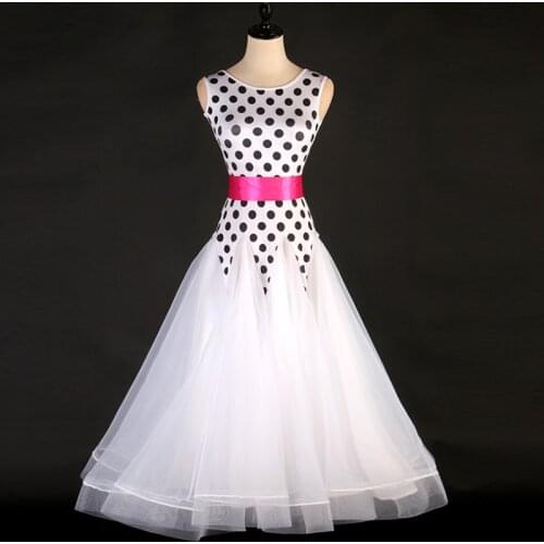 Ballroom Dance Dresses Long Sleeve foxtrot Dancing Skirt Women Stage Waltz Ballroom Dress white blue MQ025