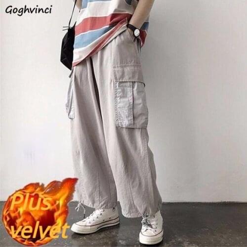 Casual Pants Women Loose Plus Velvet Cargo Trousers Womens Korean Style Thicker Warm Comfortable Chic Ins All-match Stylish New