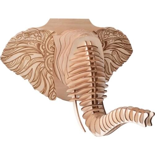D Wooden Puzzle DIY Animal Model Adult Stress Relief Elephant Head Model Jigsaw Puzzle ChildrenS Educational Puzzle Toy Gift