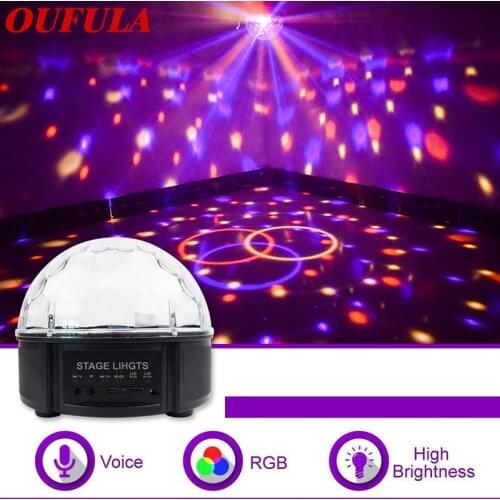 DLMH New 12 Color Bluetooth Music Light USB Stage Light Sound Control Colorful Rotating Crystal Magic Ball
