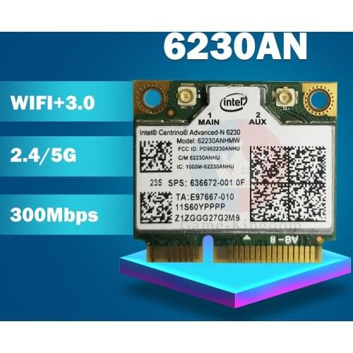 Dual Band 6230AN 62230ANHMW SPS:636672-001 Half Mini PCI-e WLAN Wireless Wifi Card for HP 4230S 4330S 4530S 4730S ENVY14 15 17