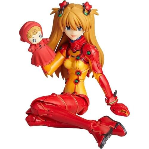 Kaiyodo Neon Genesis Evangelion Fraulein Revolution Revoltech Eva Shikinami Asuka Langley #018 Limited Action Figure Kids Toys