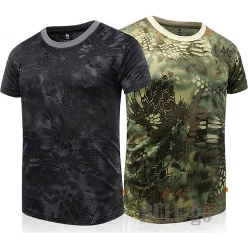 Tactical Camouflage T-shirt Men Breathable Army Combat T Shirts Military Quick Dry Camo Tees