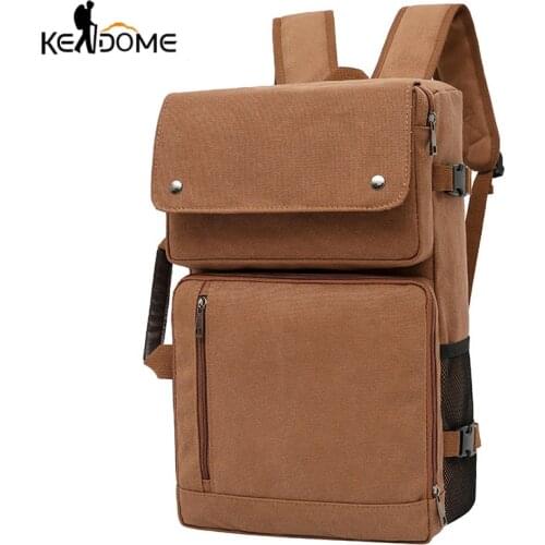 Canvas Backpack Mens Outdoor Backpack Multi Position Commuter School Backpack Waterproof Oxford Cloth Bag X690D