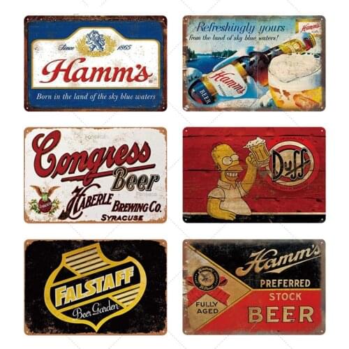Classic Beer Sign Metal Plaque Vintage Wall Art Decor For Bar Pub Club Man Cave Tin Plates Billboard Iron Poster 20*30 cm