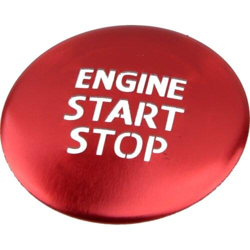 Car Engine Start Stop Push Button Switch Cover Fit For Toyota Tacoma 2016 2017 2018 2019 2020 Red Aluminium Alloy