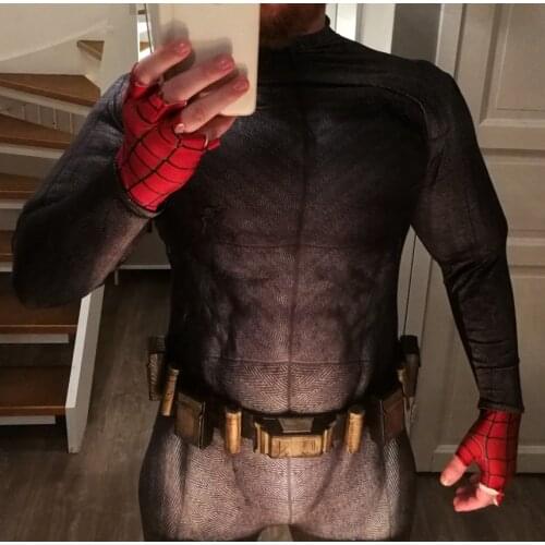 DOJ Cosplay Costumes 3D Print Zentai Bodysuit Bruce Wayne Halloween Suit Custom Made
