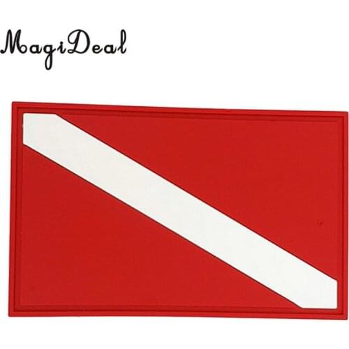 MagiDeal Scuba Diving Dive Snorkeling Flag Patch Diver Down Safety Marker Flag Badge for Backpack Gear Bag 8x5 cm