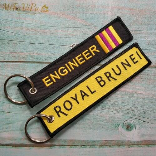 MiFaViPa 2 PCS/Lot Fashion Trinkets Chaveiro Boeing A320 Key Chains Yellow Engineer Embroidery llavero for Men Christmas Gift