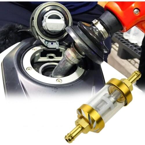 Motorcycle Gasoline Filter Detachable Anti-rust Aluminum Transparent In-line Gasoline Filter Suitable For ATV Dirt Pit Bicycle C