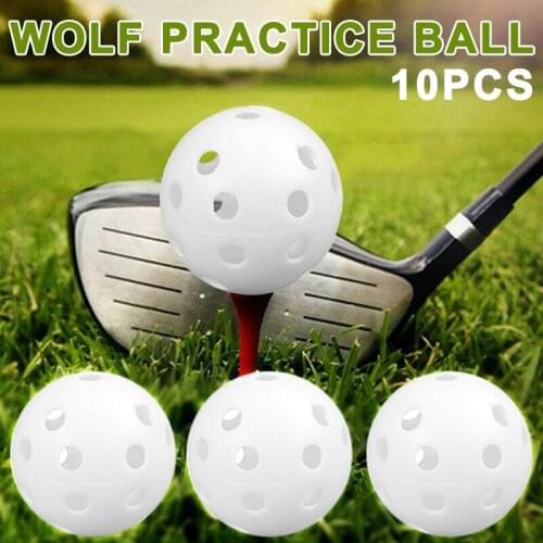 Newly 10 Pcs Hollow Golf Practice Balls Plastic 41mm Portable Durable for Sports Training