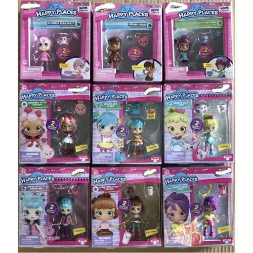 Original Shopkinss Dolls Kids Play House Toys Cute Shopkinss Happy Places Home Collection Fashion Shopping Elves Toy Set Gift