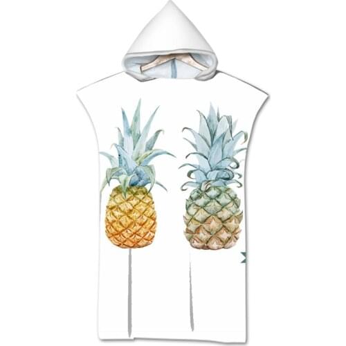 New leaves geometry Towel Adult Microfiber Dressing Robe Hooded Bath Towel Swimming Surfing Beachwear