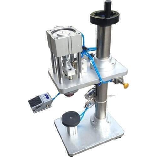 Semi automatic glass perfume bottle capping machine, perfume cap crimping machine