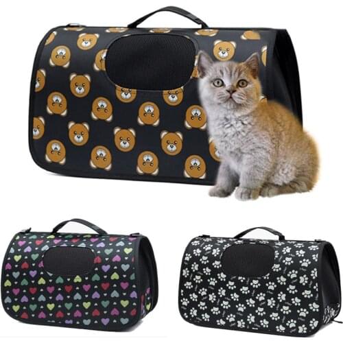 Portable Pet Carrier Bag For Dogs Cats Folding Cage Collapsible Crate Handbag Outdoor Single Shoulder Bags Pets Supplies S M L