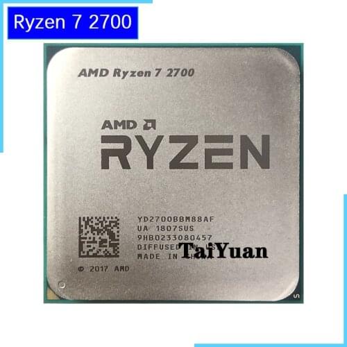 AMD Ryzen 7 2700 R7 2700 3.2 GHz Eight-Core Sinteen-Thread 16M 65W CPU Processor YD2700BBM88AF Socket AM4