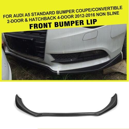 Carbon Fiber / FRP Car Front Bumper Lip Spoiler for Audi A5 Standard Sedan Hatchback Coupe Convertible 4-Door 2012 - 2016