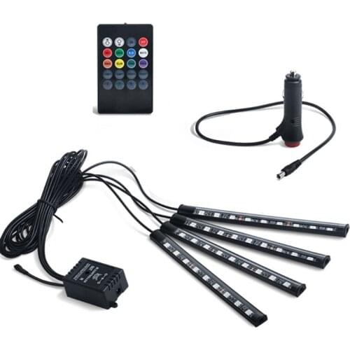 Car RGB LED Strip Light Car Styling Decorative Atmosphere Lamps Car Interior Light With Sound Active Function and Remote F19A