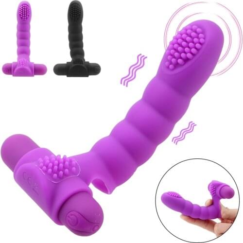 Finger Sleeve Vibrator Sex Toys For Women Clitoris Stimulator with 10 Powerful Vibration Vaginal Massager Female Masturbator