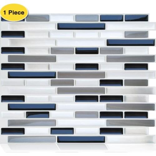 Erzaa Waterproof Self Adhesive Mosaic Wall Tiles 3D Peel and Stick Backsplash Kitchen Home Decoration