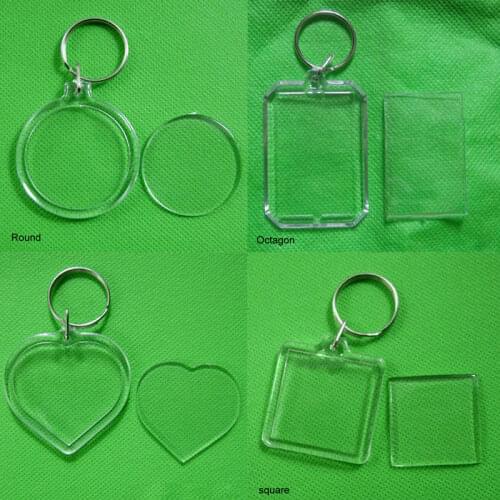 Cross Stitch Gift DIY Diamond Painting Mosaic Embroidery Transparent Photo Picture Frame 1 Pcs Split Rings Plastic Keychain