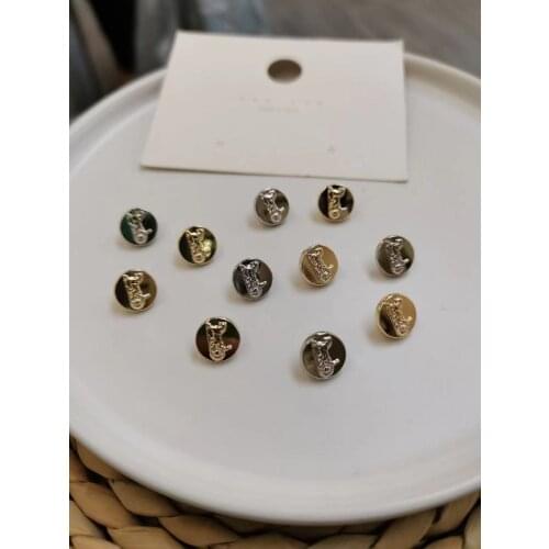 High-end metal Pearl shirt, cardigan, button, Chiffon shirt, round button collar, long sleeves, small buttons for men and women