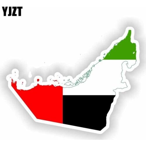 YJZT 13.3CM*10.6CM Personality United Arab Emirates Map Car Sticker Motorcycle Car Window Decal 6-1729