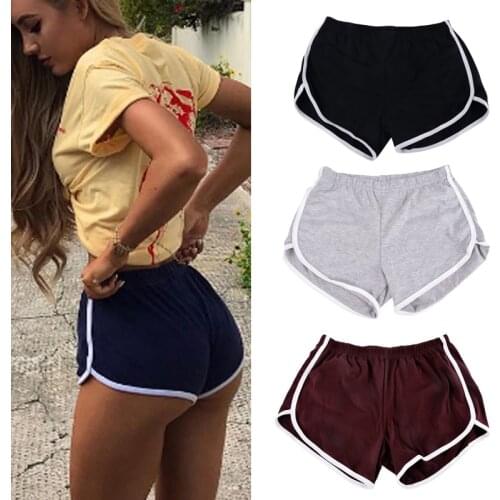 Women Sports Shorts Short Pants Gym Workout Stretch Waist Casual Waistband Running Jogging Short Size S-XXL
