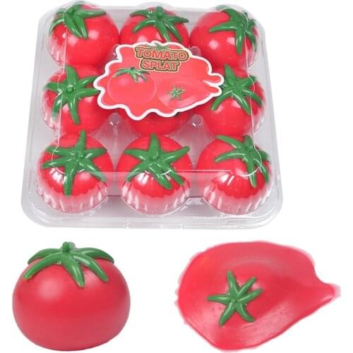 1 Pcs Novelty Simulation Fruit Food Tomato Shaped Tomato Water Ball Toys Stress Relief Tofu Bun Squish Stress Reliever