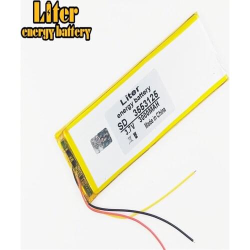 3 line 3.7V 3000mah 3553125 Universal Li-ion battery for tablet pc 7 inch 8 9 E-Book power bank video game