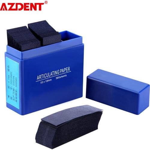 300PCS AZDENT Dental 55*18mm Blue Articulating Paper Strips Dentistry Oral Teeth Whitening Material 55*18mm Dental Tools
