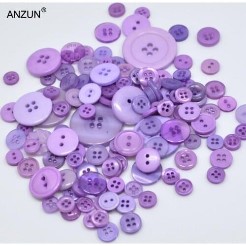 50g Mixed Button Fashion Fastener for Craft Scrapbooking And DIY Button Light Purple DNK-35