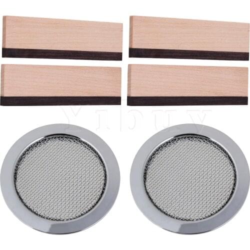 6PCS Chrome Dobro Guitar Sound Hole Covers with Spider Bridge for Guitar