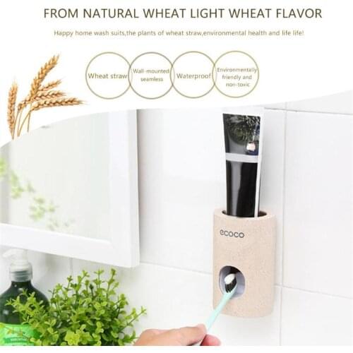 Automatic Toothpaste Dispenser Dust-proof Toothbrush Holder Wall Mount Stand Bathroom Accessories Set Toothpaste Squeezers Tooth