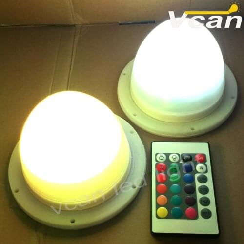 DHL Free Shipping Factory Wholesale Super Bright 38LEDs waterproof 16 colors remote control Battery powered led light base